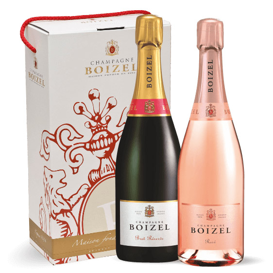 Boizel Brut and Rose Twin 75cl Champagne Gift Box